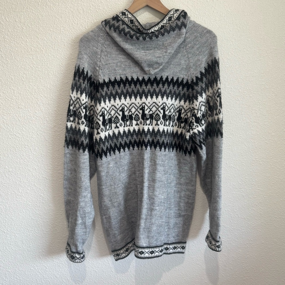 Alpaca Connection Knit Sweater Hoodie Jacket‎ Women's Medium Aztec Southwestern - Picture 9 of 9